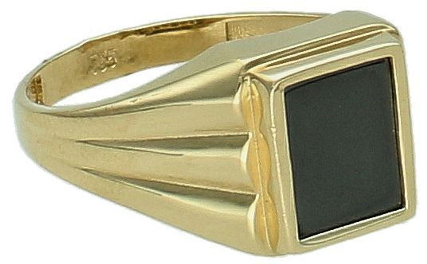 Pierścionek sygnet złoty onyks próba 585, SY 280 585 Pierścionek sygnet czarny z onyksem SY 280 585. Złoty męski sygnet wykonany z żółtego złota próby 585. Męska złota biżuteria idealna na prezent.1.jpg